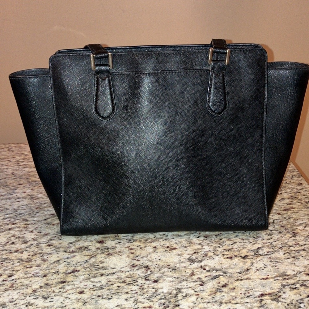 Michael Kors Black Purse Tote Bag Zipper Closure All Occasion Shoulder Handbag - Picture 4 of 10